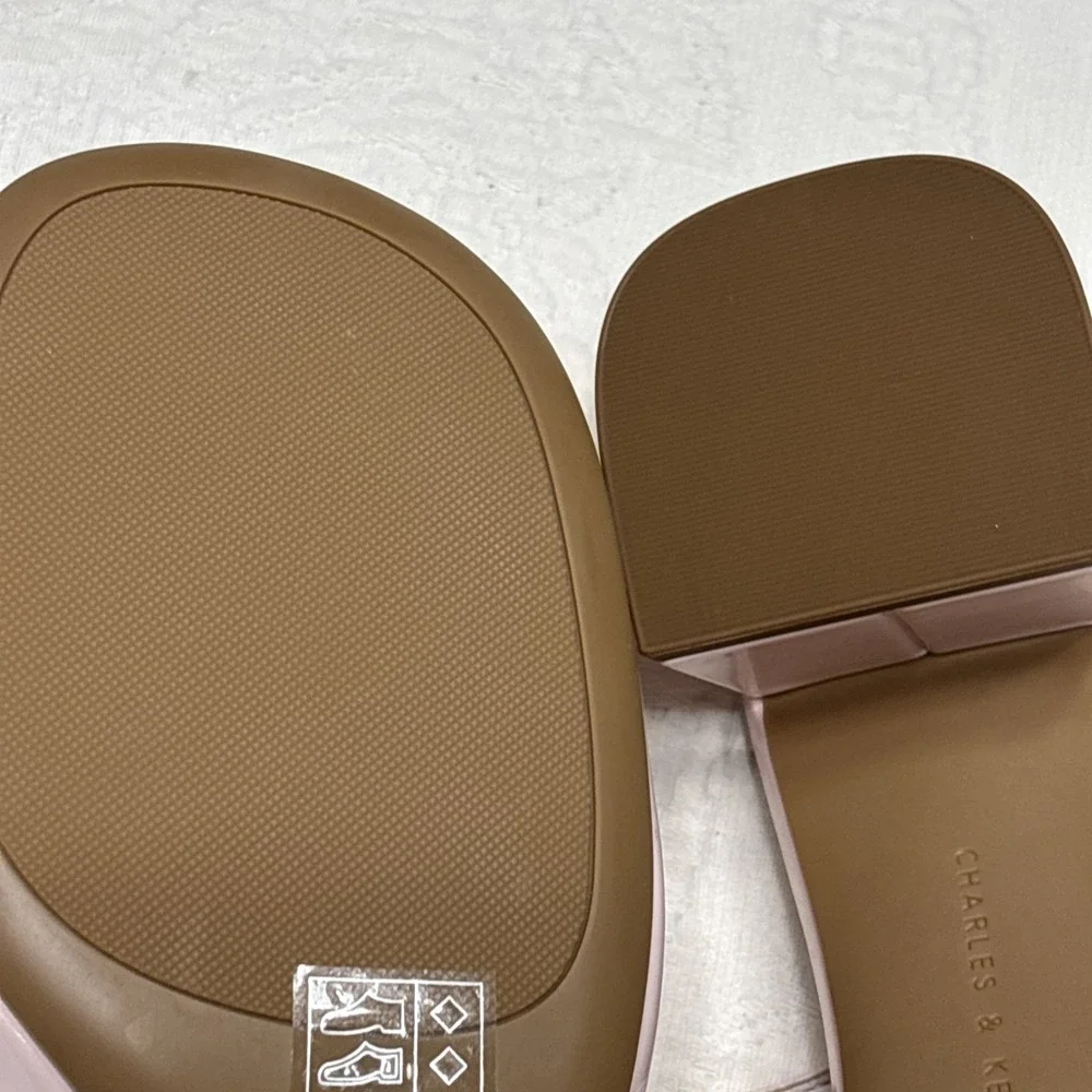 New W/O Box Charles & Keith Slingback Mary Jane Heel Powder Pink